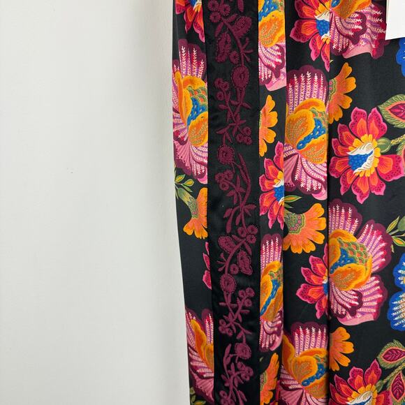 Johnny Was Sidonia Silk Lounge Pant Pull On Floral Embroidery Resort XXL NWT - Picture 9 of 15